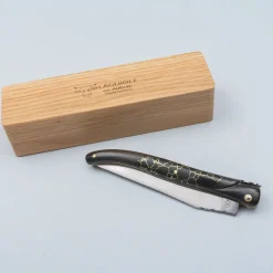 Laguiole en Aubrac Zakmes Ebony Onyx Inlay Deluxe 12 cm