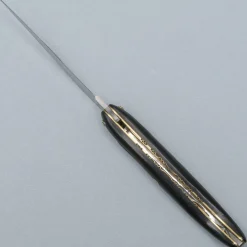 Laguiole en Aubrac Zakmes Handcarved Plates Ebony Mosaic Gold 12 cm