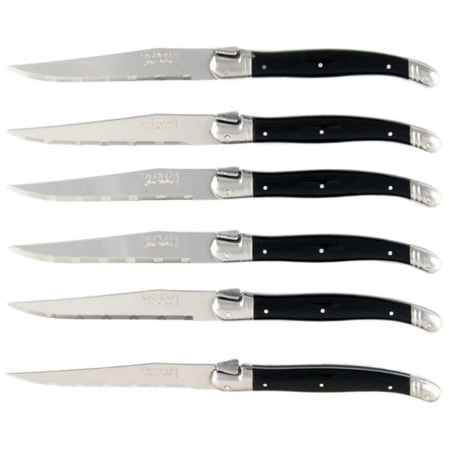 Laguiole Steakmessen Jean Dubost Zwart 1.2 mm
