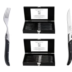 Laguiole Style De Vie Luxury Line Steakmessen & Vorkenset Ebbenhout