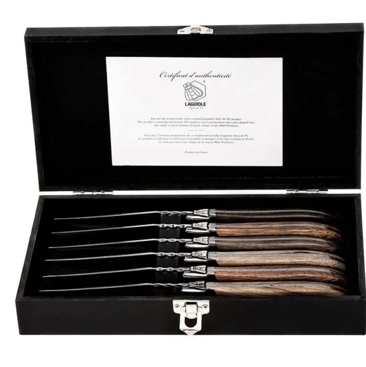 Laguiole Style de Vie Luxury Line Steakmessen Gemengd Hout (6 stuks)