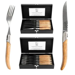 Laguiole Style de Vie Luxury Line Steakmessen & Vorkenset Eikenhout (12 stuks)