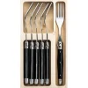 Laguiole Style de Vie Premium Line Vorken Zwart (6 stuks)
