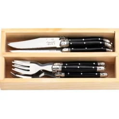 Laguiole Style de Vie Premium Mini Bestekset Zwart (12-Delig)