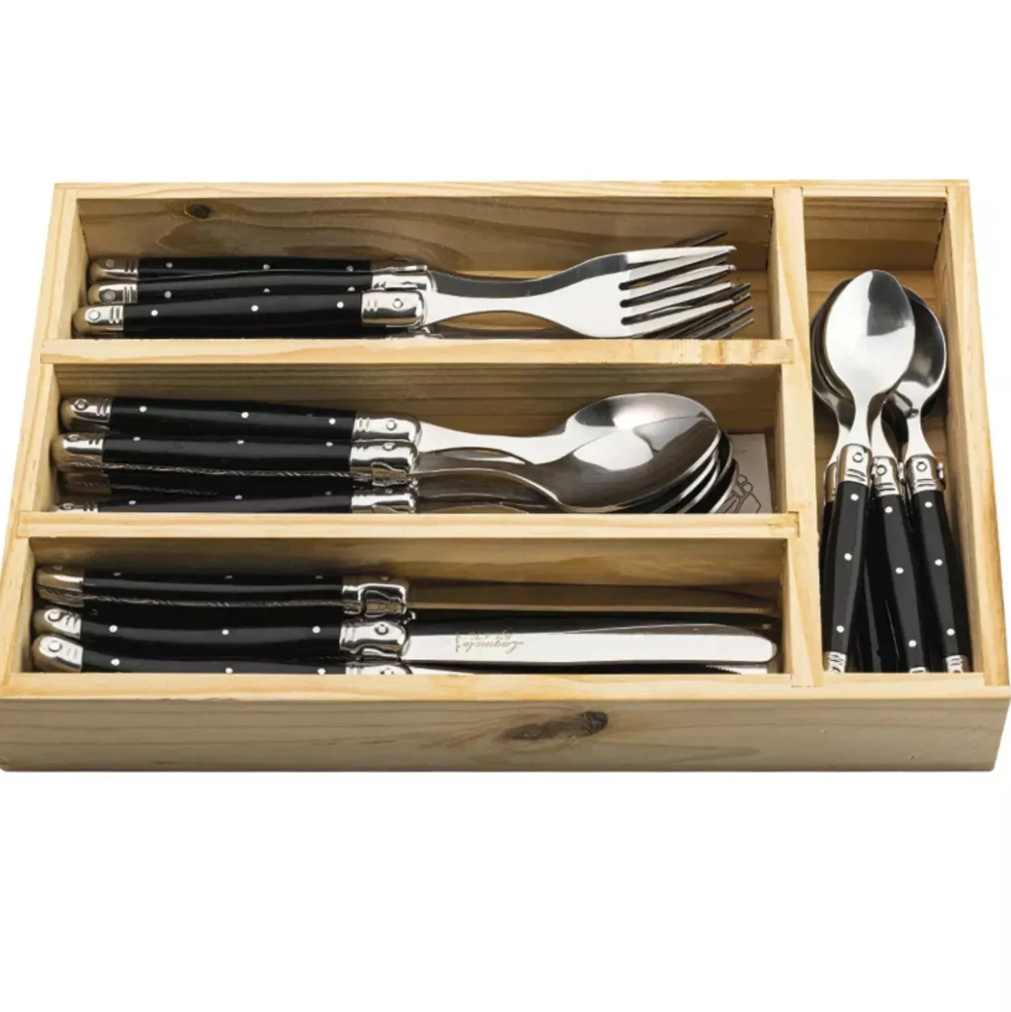 Laguiole Style de Vie Premium Line Bestekset Zwart (24-Delig)