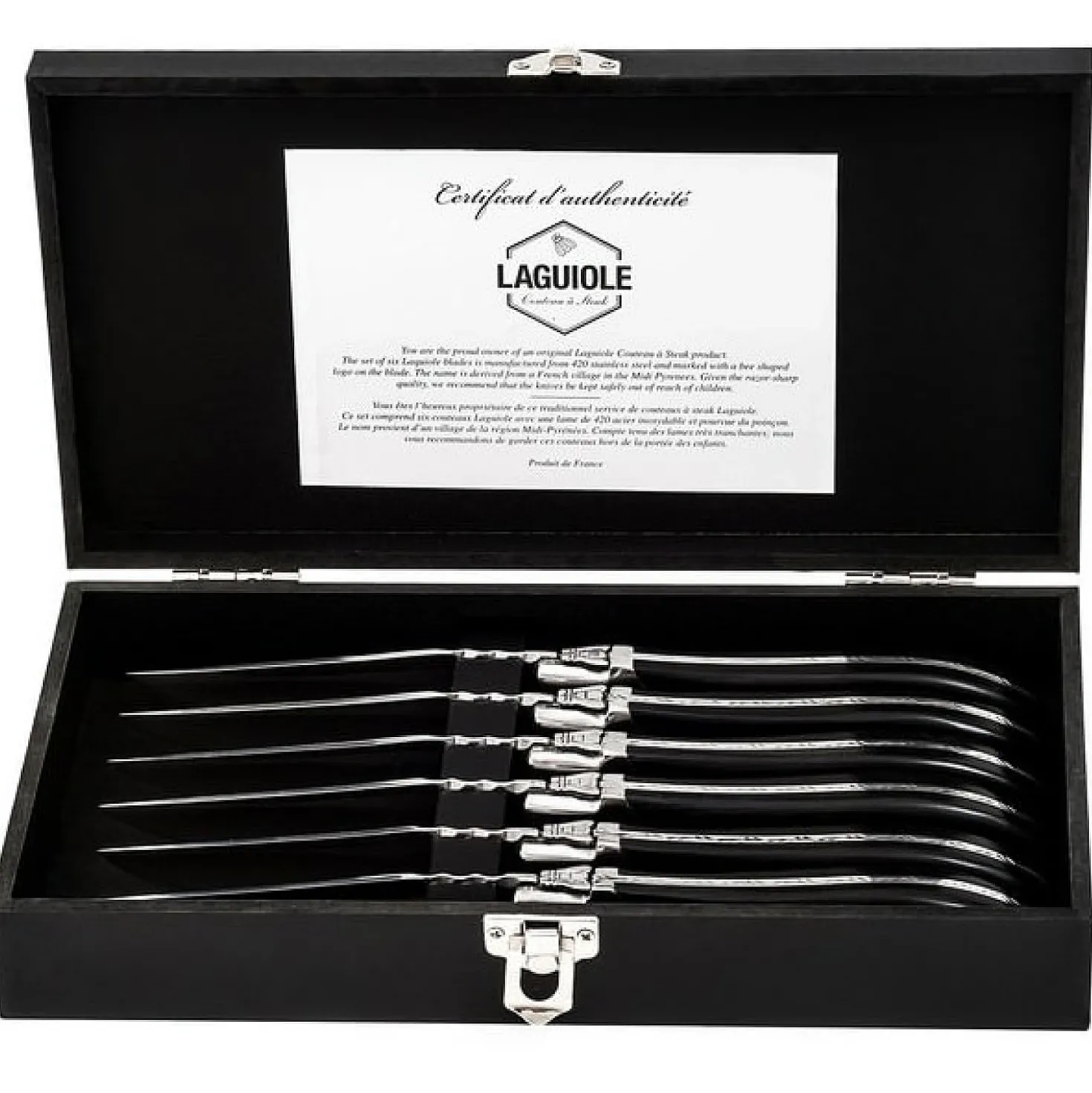 Laguiole Style de Vie Steakmessen Luxury Line Ebbenhout