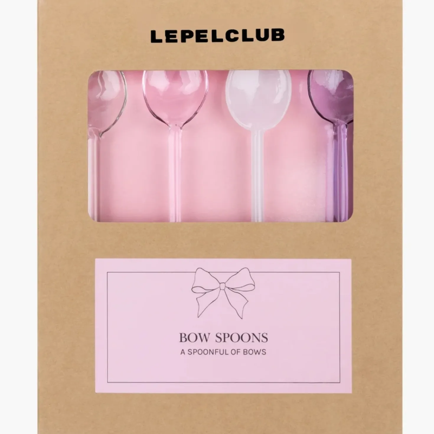 Lepelclub Glazen Hart Strikjes (4 stuks)