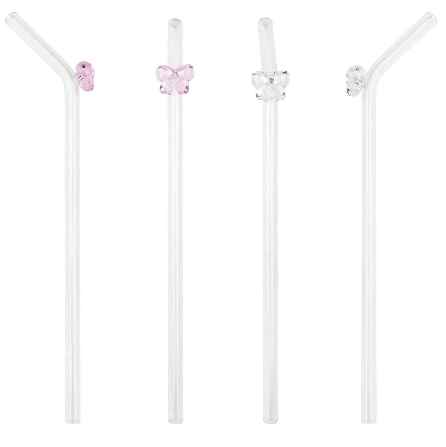 Lepelclub Glazen Rietjes Met Strik (4 stuks)