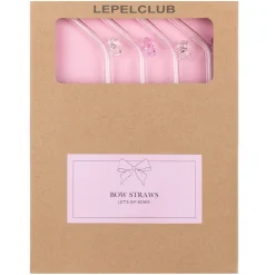 Lepelclub Glazen Rietjes Met Strik (4 stuks)