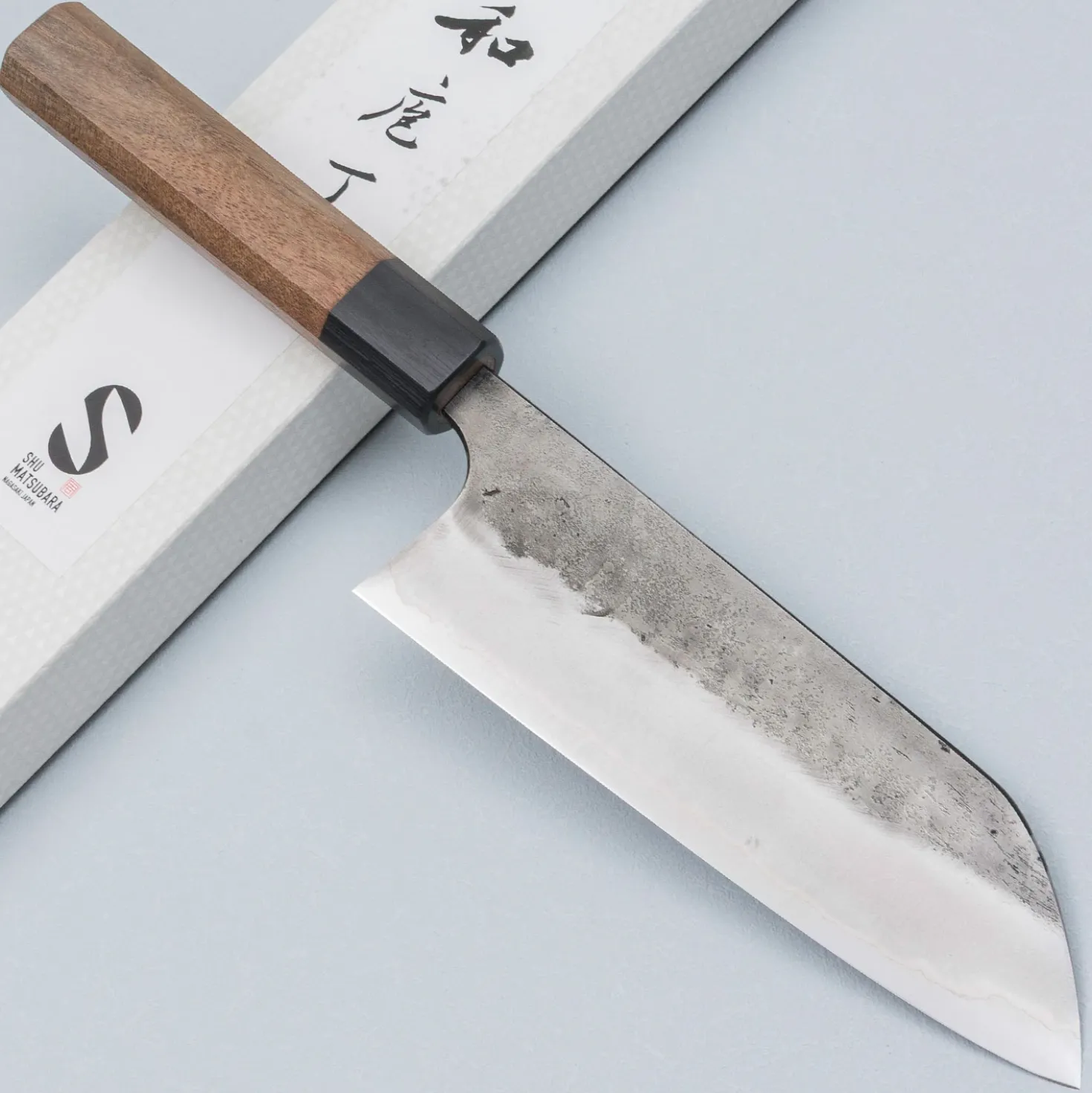 Matsubara Aogami #2 Nashiji Black Santoku 16.5 cm