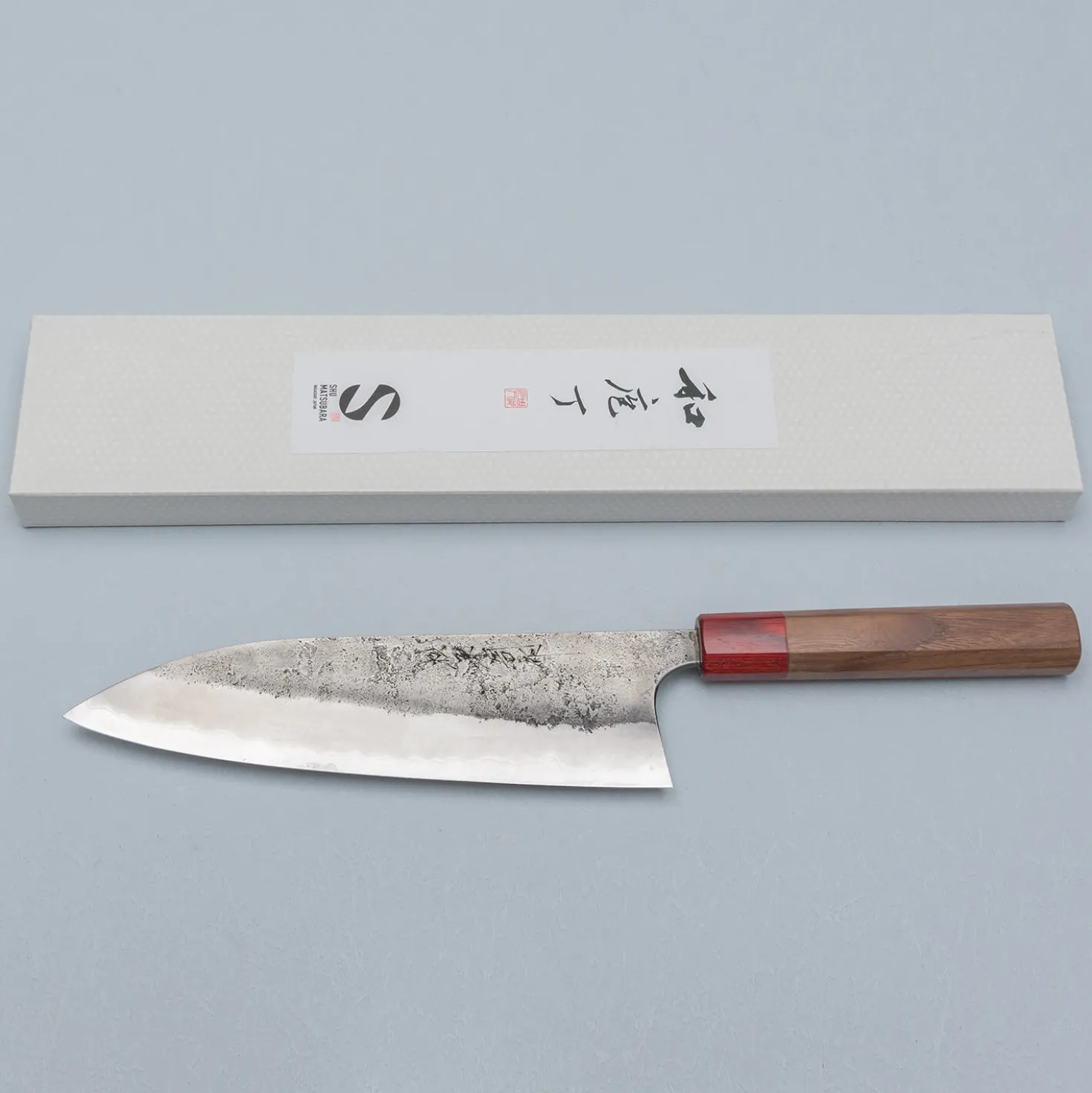 Matsubara Aogami #2 Nashiji Red Gyuto 21 cm