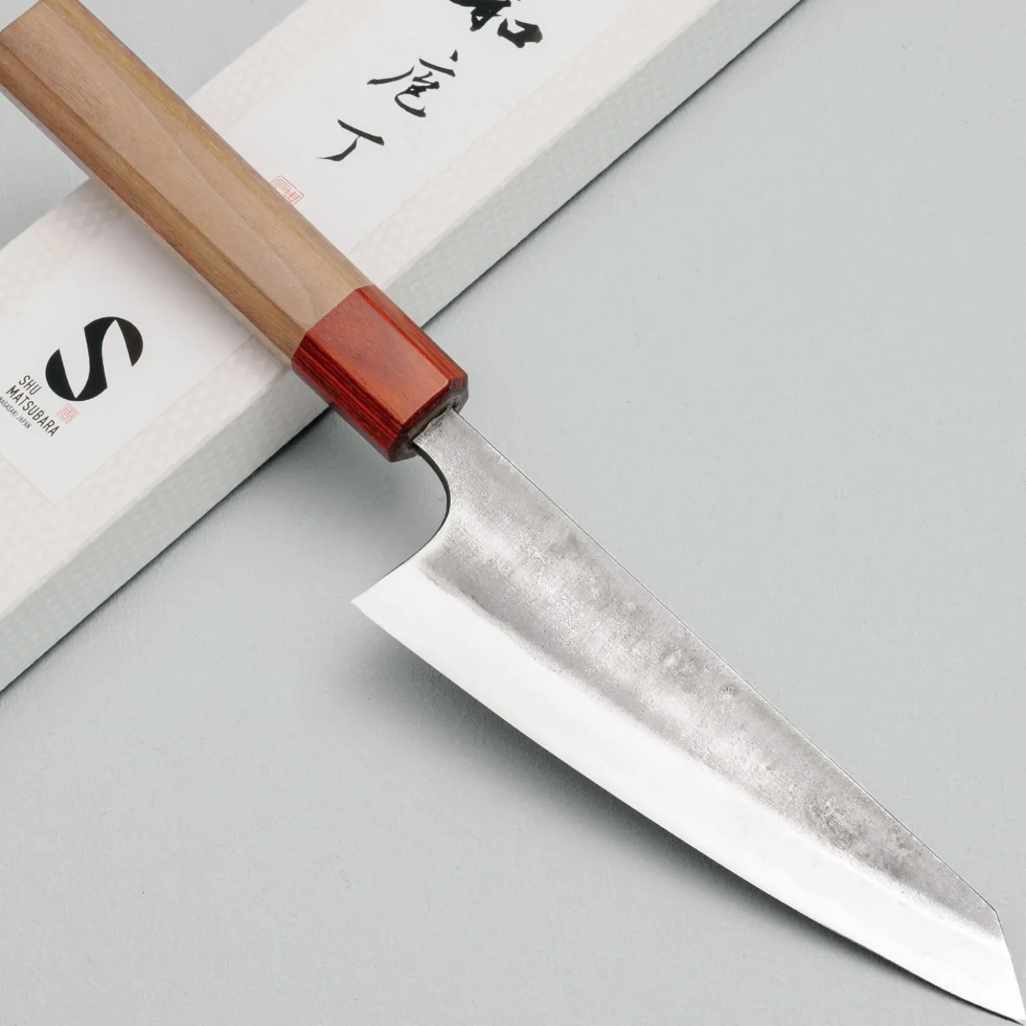 Matsubara Aogami #2 Nashiji Red Honesuki 15 cm