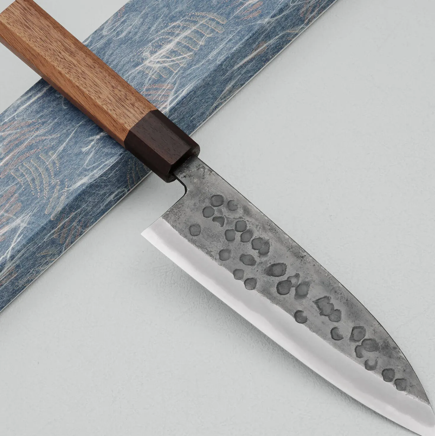 Motokyuuichi Shirogami #2 Kurouchi Tsuchime Santoku 16.5 cm