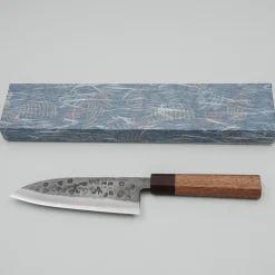 Motokyuuichi Shirogami #2 Kurouchi Tsuchime Santoku 16.5 cm