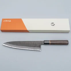 Mutsumi Hinoura Shirogami Kurouchi Nashiji Gyuto 21 cm