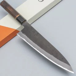 Mutsumi Hinoura Shirogami Kurouchi Nashiji Gyuto 21 cm