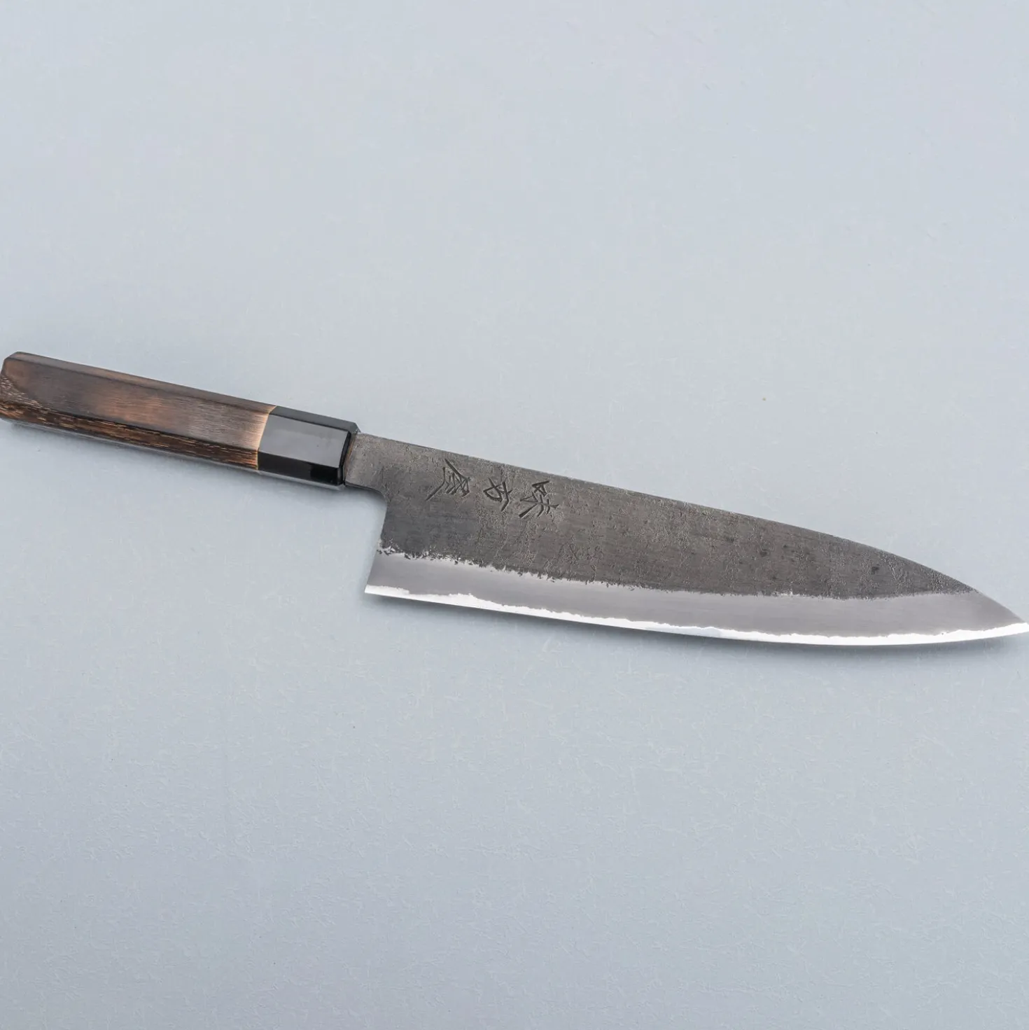 Mutsumi Hinoura Shirogami Kurouchi Nashiji Gyuto 21 cm