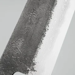 Mutsumi Hinoura Shirogami #2 Kurouchi Damast Gyuto 21 cm
