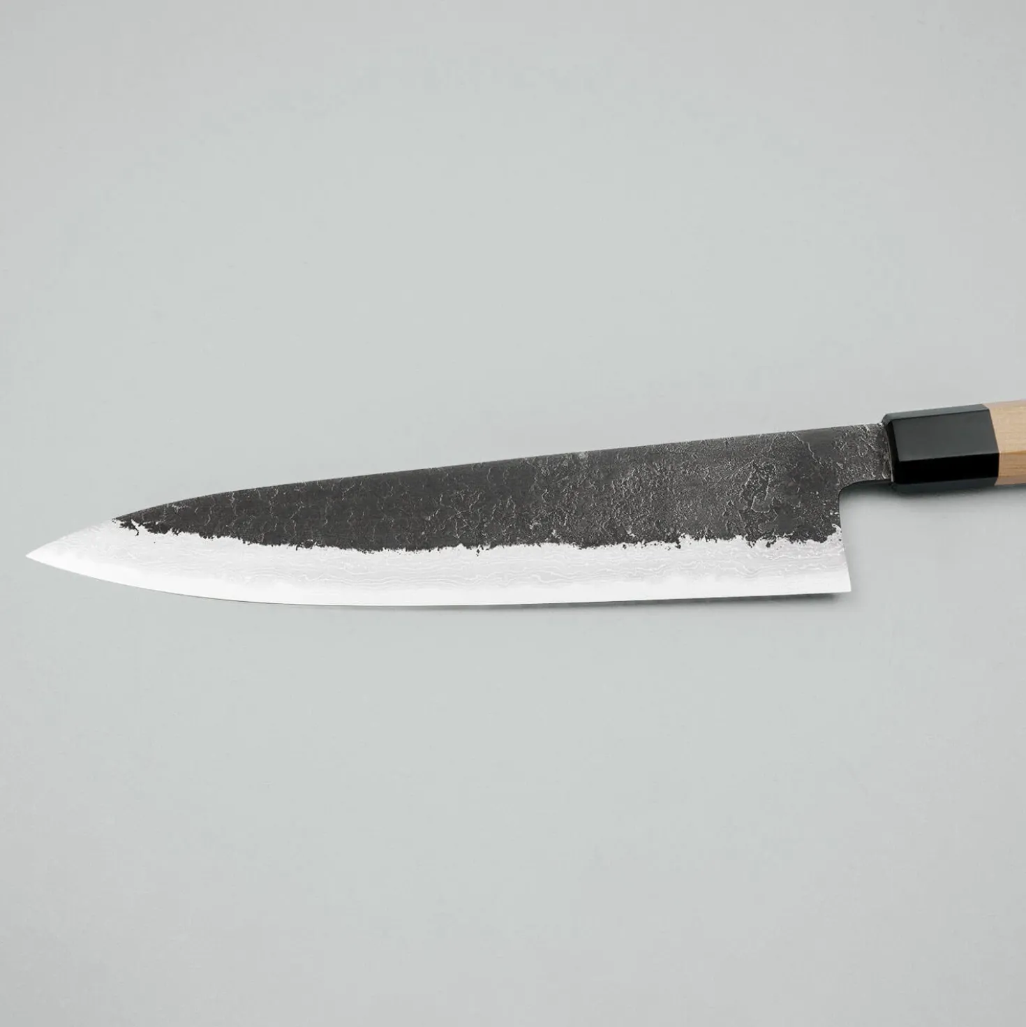 Mutsumi Hinoura Shirogami #2 Kurouchi Damast Aomori Gyuto 24 cm