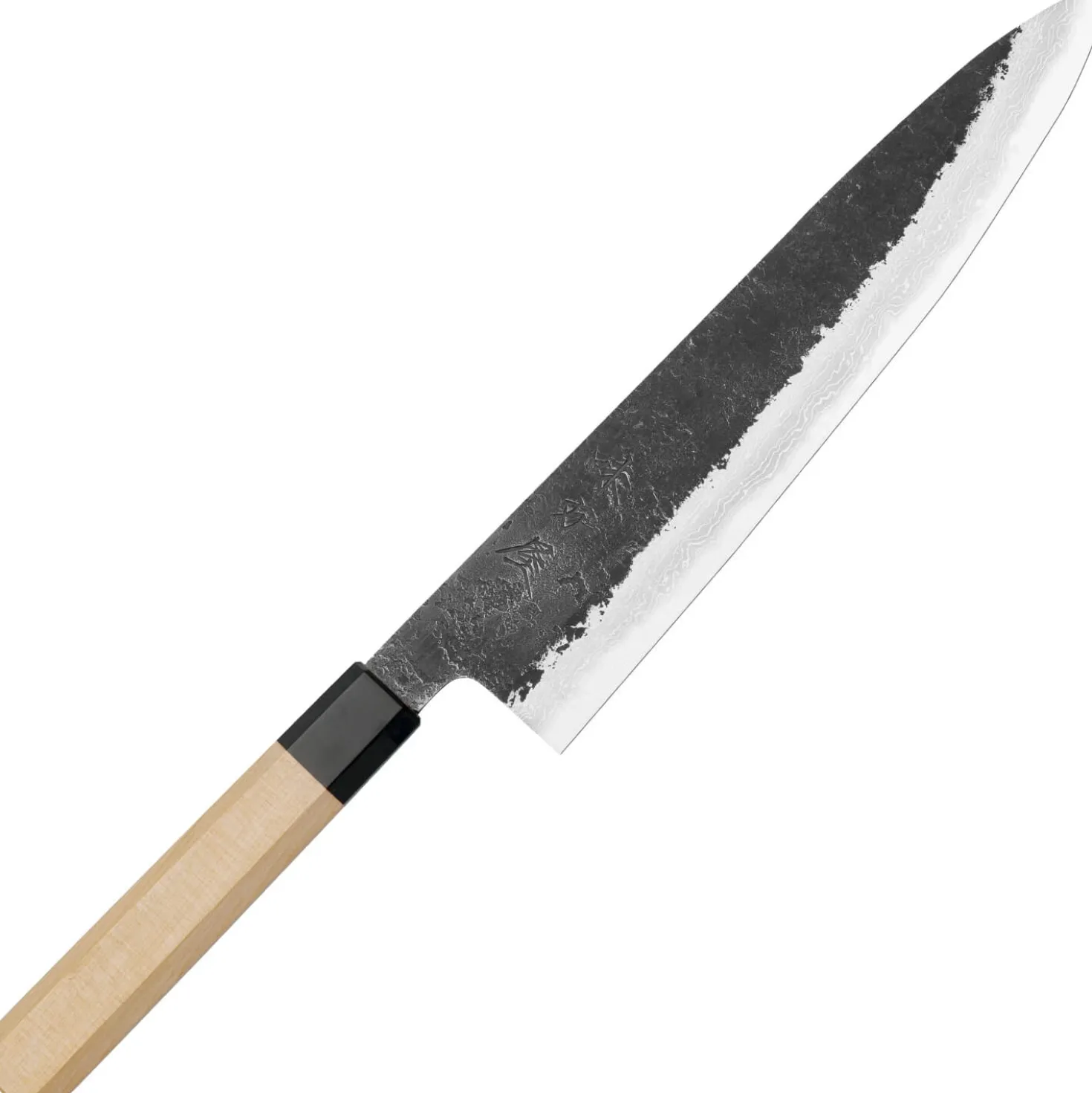 Mutsumi Hinoura Shirogami #2 Kurouchi Damast Aomori Gyuto 24 cm