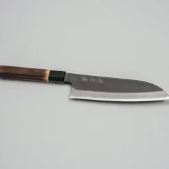 Mutsumi Hinoura Shirogami Kurouchi Santoku 18 cm