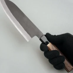 Mutsumi Hinoura Shirogami Kurouchi Santoku 18 cm