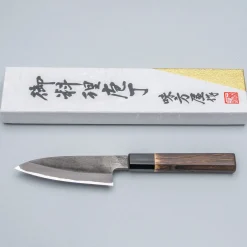 Mutsumi Hinoura Shirogami Kurouchi Nashiji Petty 12 cm