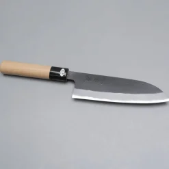 Mutsumi Hinoura Shirogami Kuruchi Santoku 16.5 cm