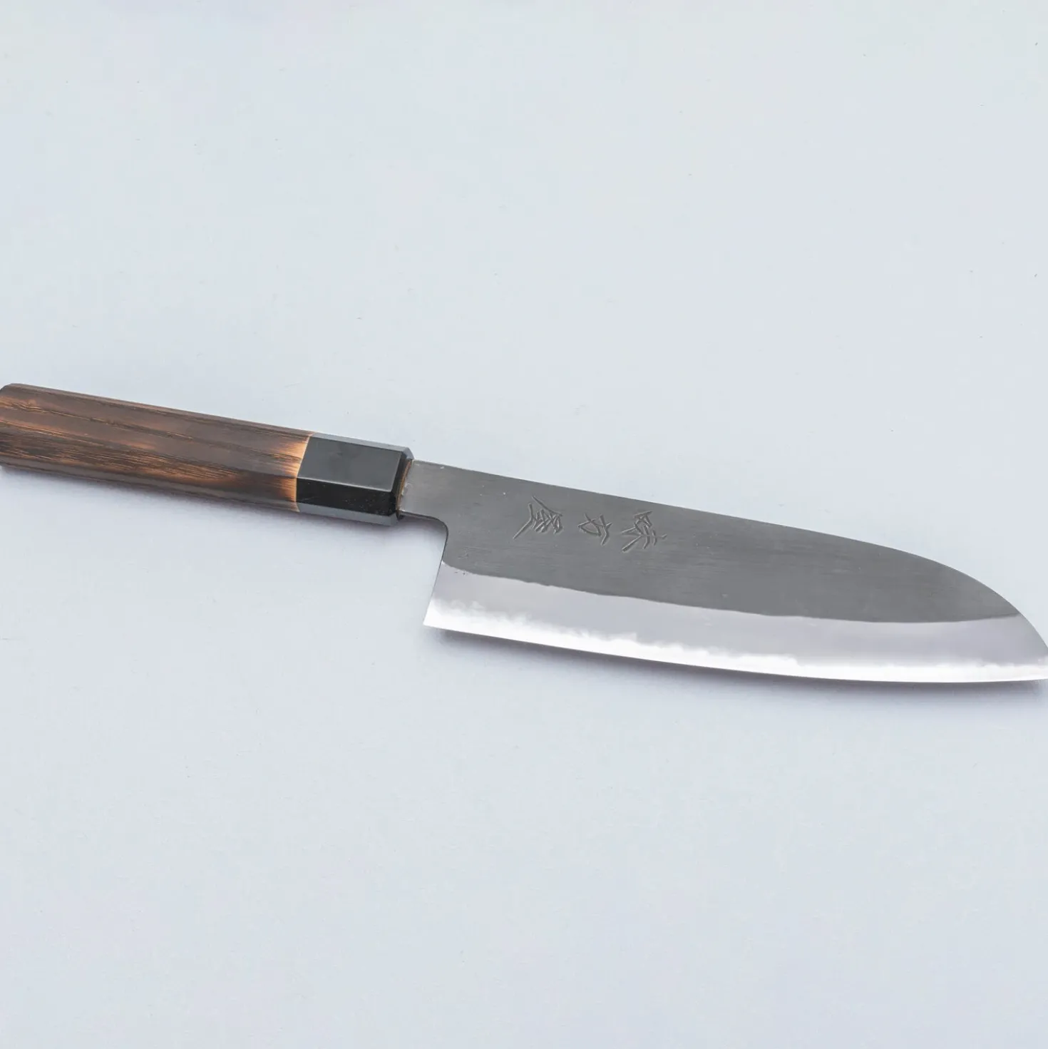 Mutsumi Hinoura Shirogami Kurouchi Santoku 18 cm