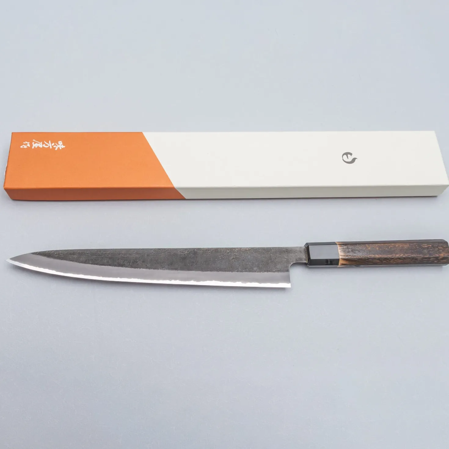Mutsumi Hinoura Shirogami Kurouchi Nashiji Sujihiki 27 cm