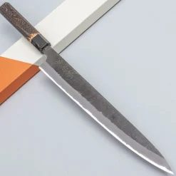 Mutsumi Hinoura Shirogami Kurouchi Nashiji Sujihiki 27 cm