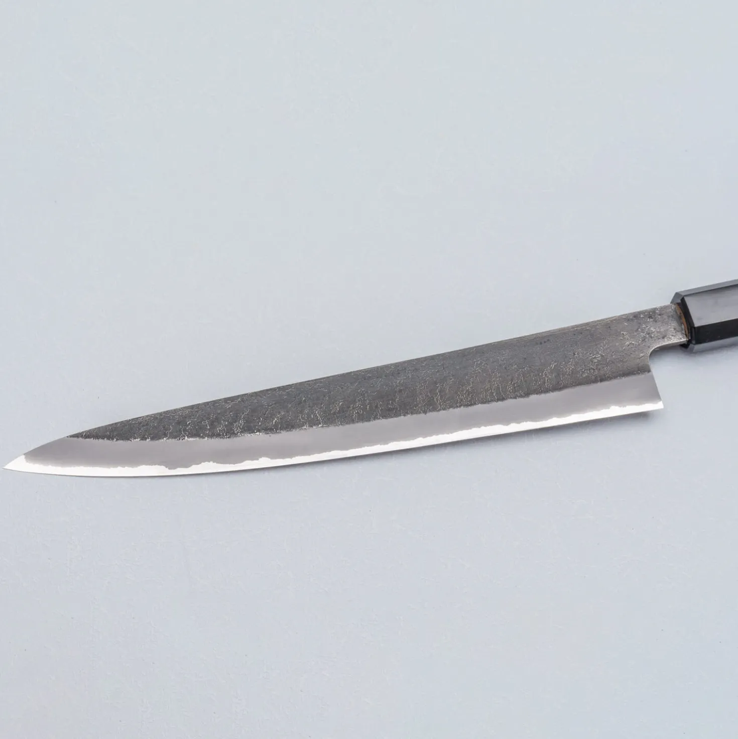Mutsumi Hinoura Shirogami Kurouchi Nashiji Sujihiki 24 cm