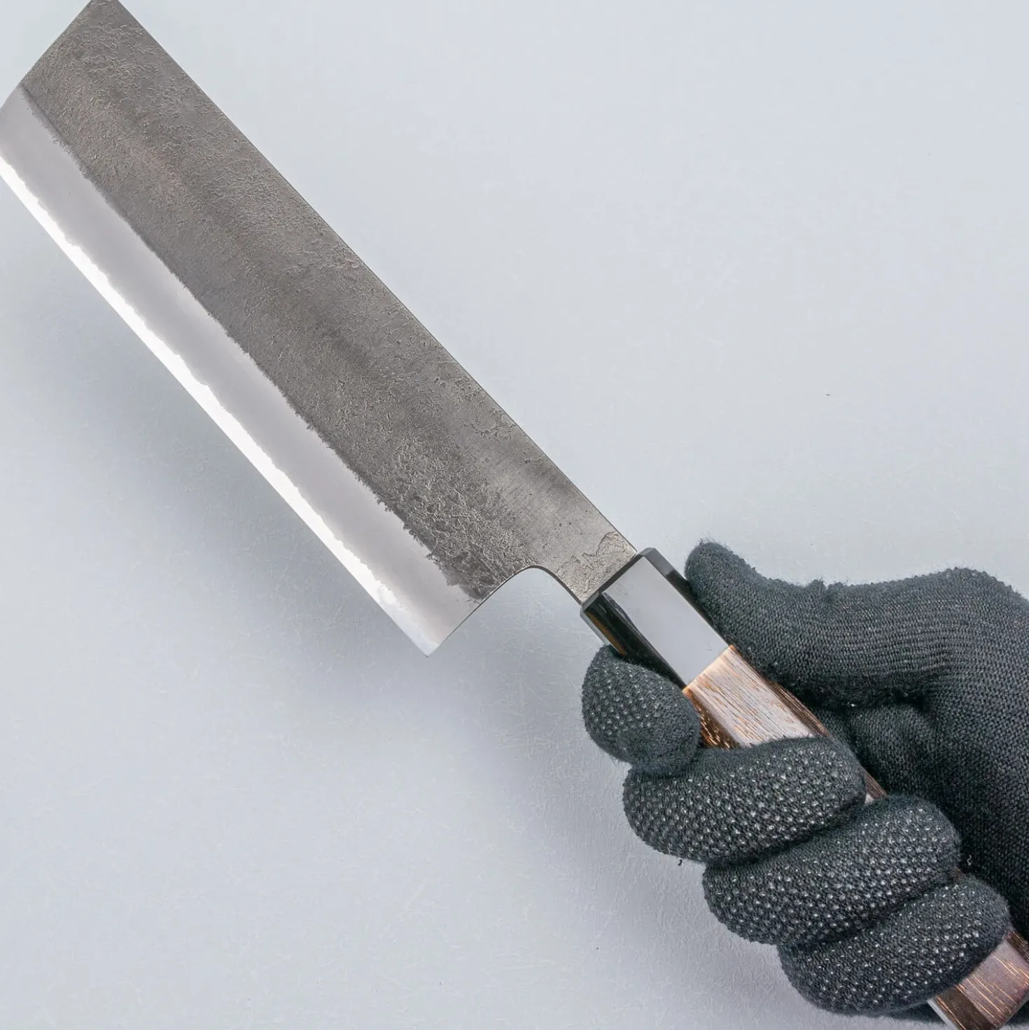 Mutsumi Hinoura Shirogami Kurouchi Nashiji Nakiri 18 cm