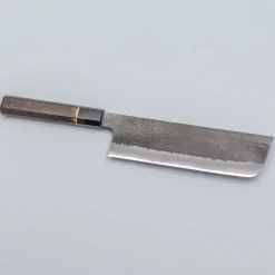 Mutsumi Hinoura Shirogami Kurouchi Nashiji Nakiri 18 cm