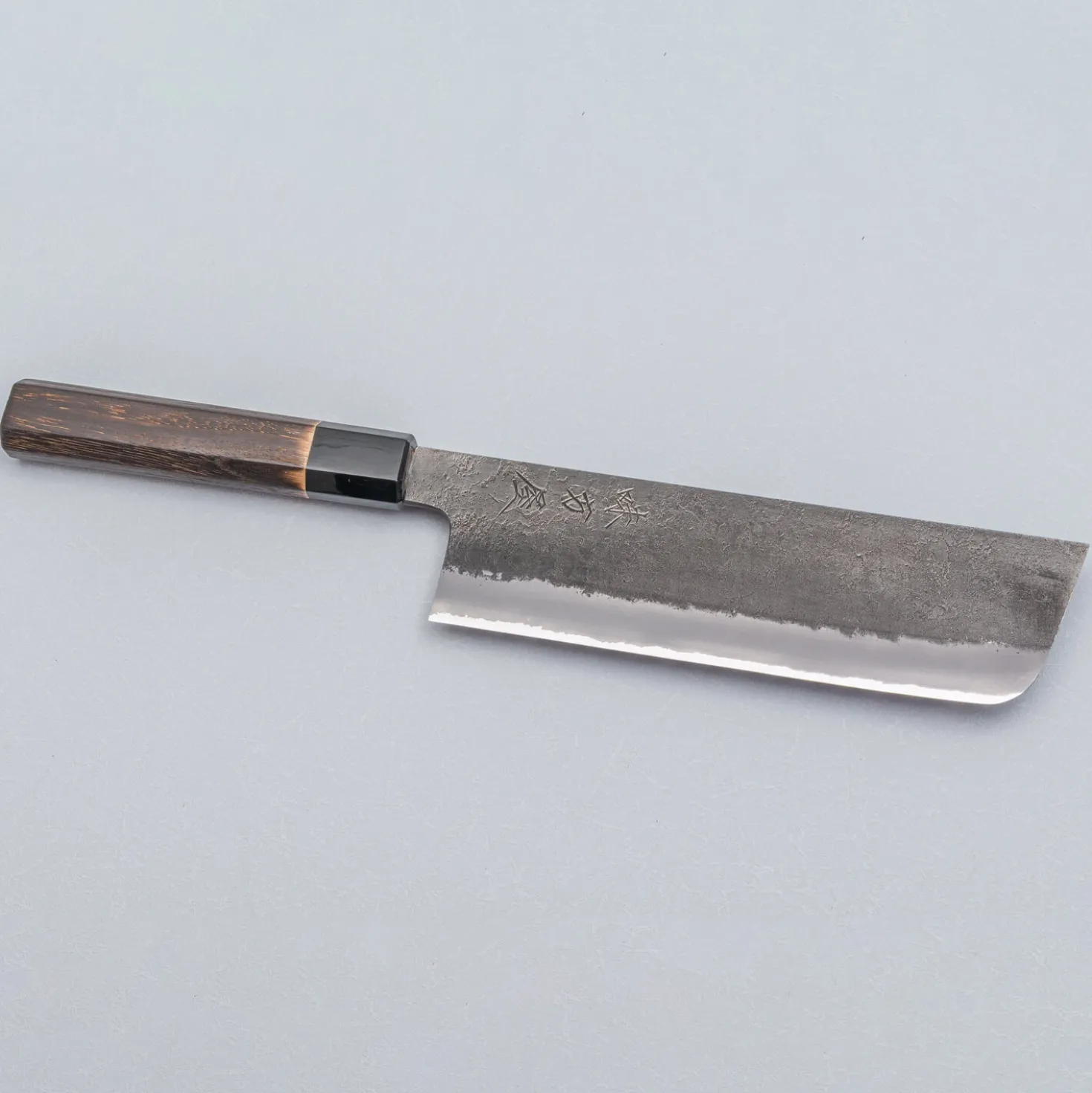 Mutsumi Hinoura Shirogami Kurouchi Nashiji Nakiri 18 cm