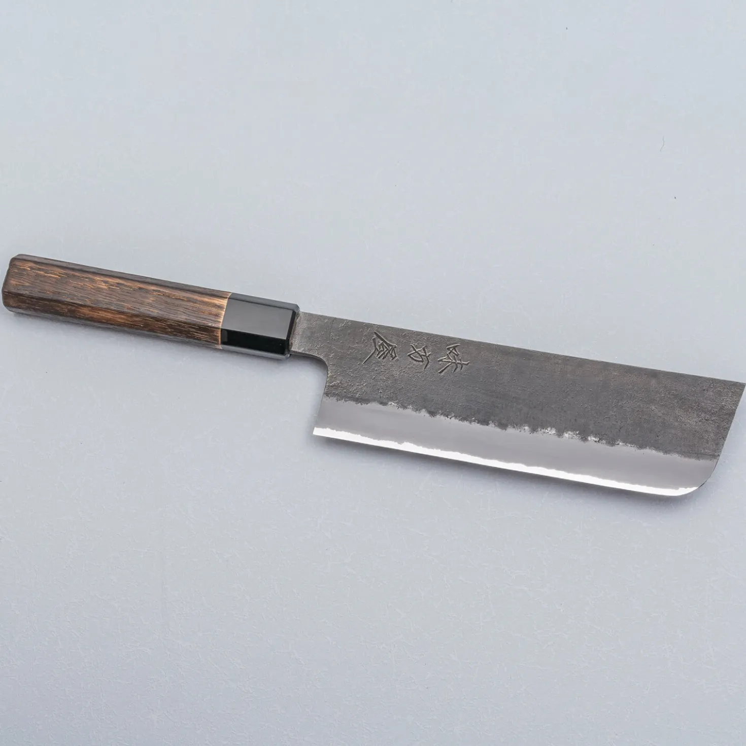 Mutsumi Hinoura Shirogami Kurouchi Nashiji Nakiri 16.5 cm