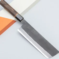 Mutsumi Hinoura Shirogami Kurouchi Nakiri 18 cm