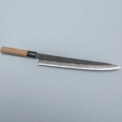 Mutsumi Hinoura Shirogami Kurouchi Magnolia Sujihiki 27 cm