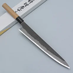 Mutsumi Hinoura Shirogami Kurouchi Magnolia Sujihiki 24 cm
