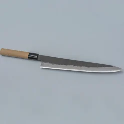 Mutsumi Hinoura Shirogami Kurouchi Magnolia Sujihiki 24 cm