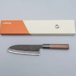 Mutsumi Hinoura Shirogami #2 Kurouchi Santoku 16.5 cm