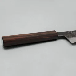 Mutsumi Hinoura Shirogami #2 Kurouchi Damast Santoku 17 cm