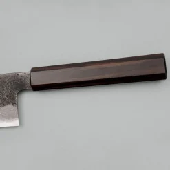 Mutsumi Hinoura Shirogami #2 Kurouchi Damast Santoku 17 cm