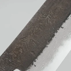 Mutsumi Hinoura Shirogami #2 Kurouchi Damast Padouk Santoku 17 cm