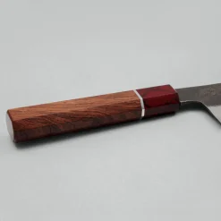 Mutsumi Hinoura Shirogami #2 Kurouchi Damast Padouk Santoku 17 cm