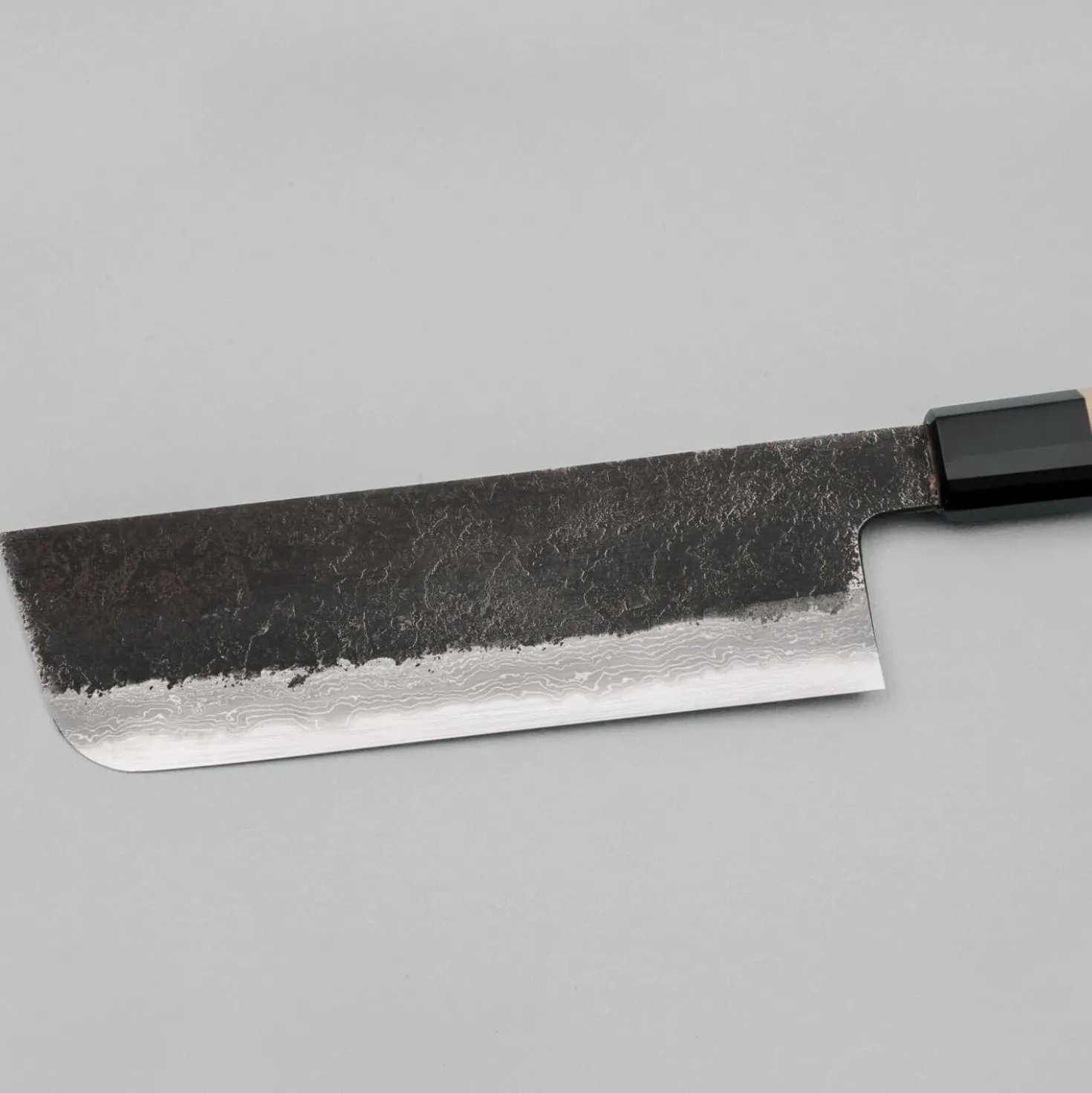 Mutsumi Hinoura Shirogami #2 Kurouchi Damast Nakiri 16.5 cm