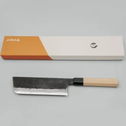 Mutsumi Hinoura Shirogami #2 Kurouchi Damast Nakiri 16.5 cm