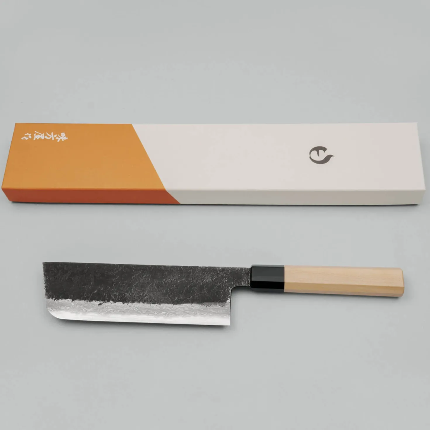 Mutsumi Hinoura Shirogami #2 Kurouchi Damast Nakiri 16.5 cm