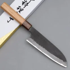 Mutsumi Hinoura Shirogami Nashiji Santoku 16.5 cm