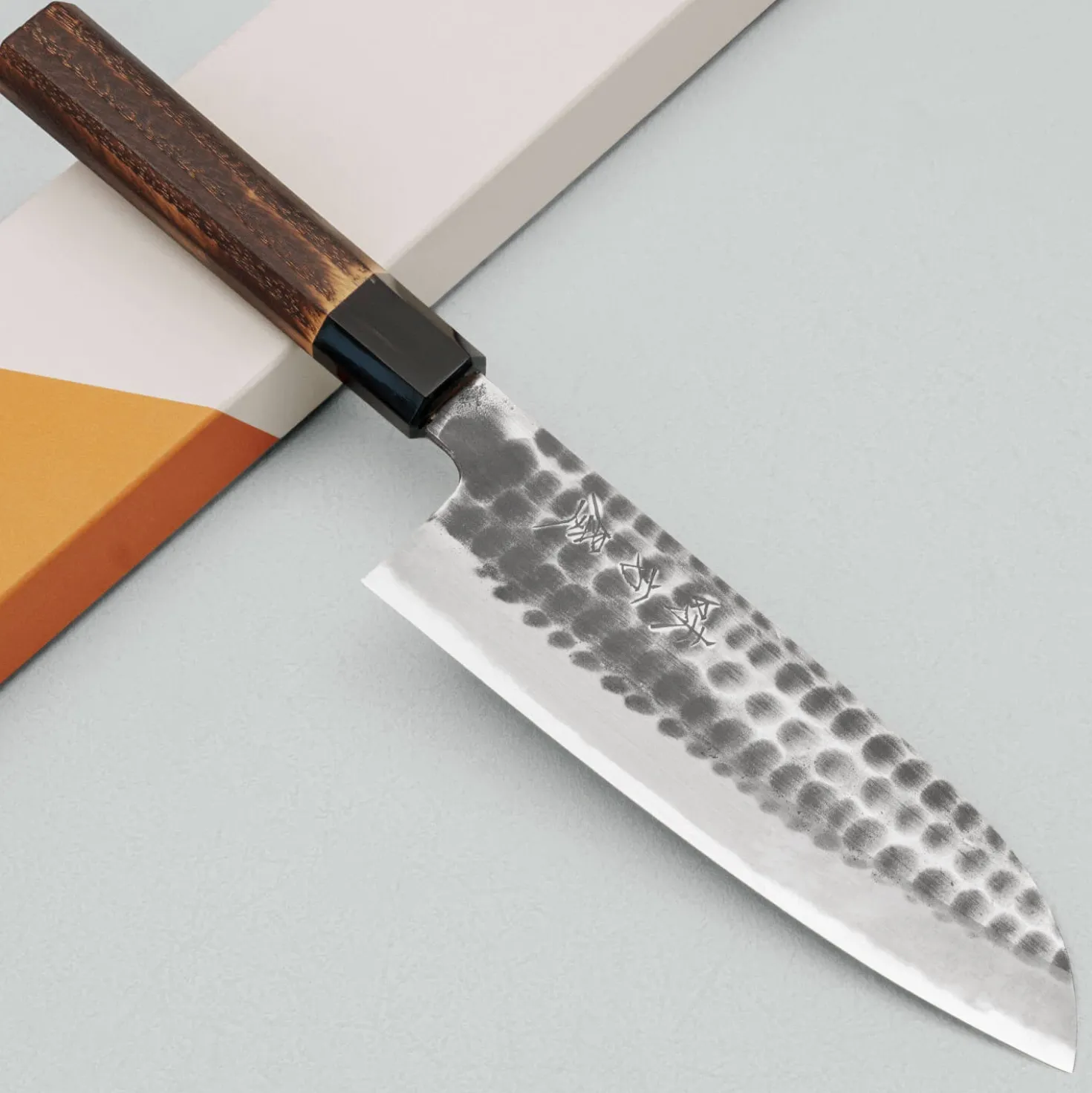 Mutsumi Hinoura Shirogami Tsuchime Santoku 17 cm